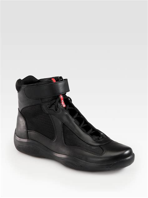 prada shoes shiny black|high top black prada shoes.